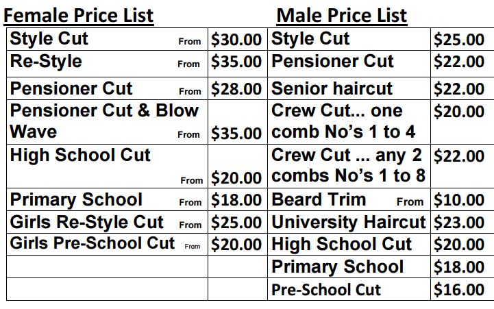 Price List